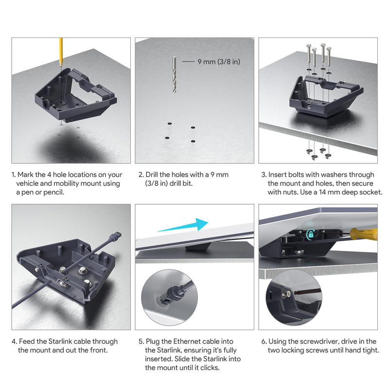 Starlink Adjustable Roof Mount Close-up